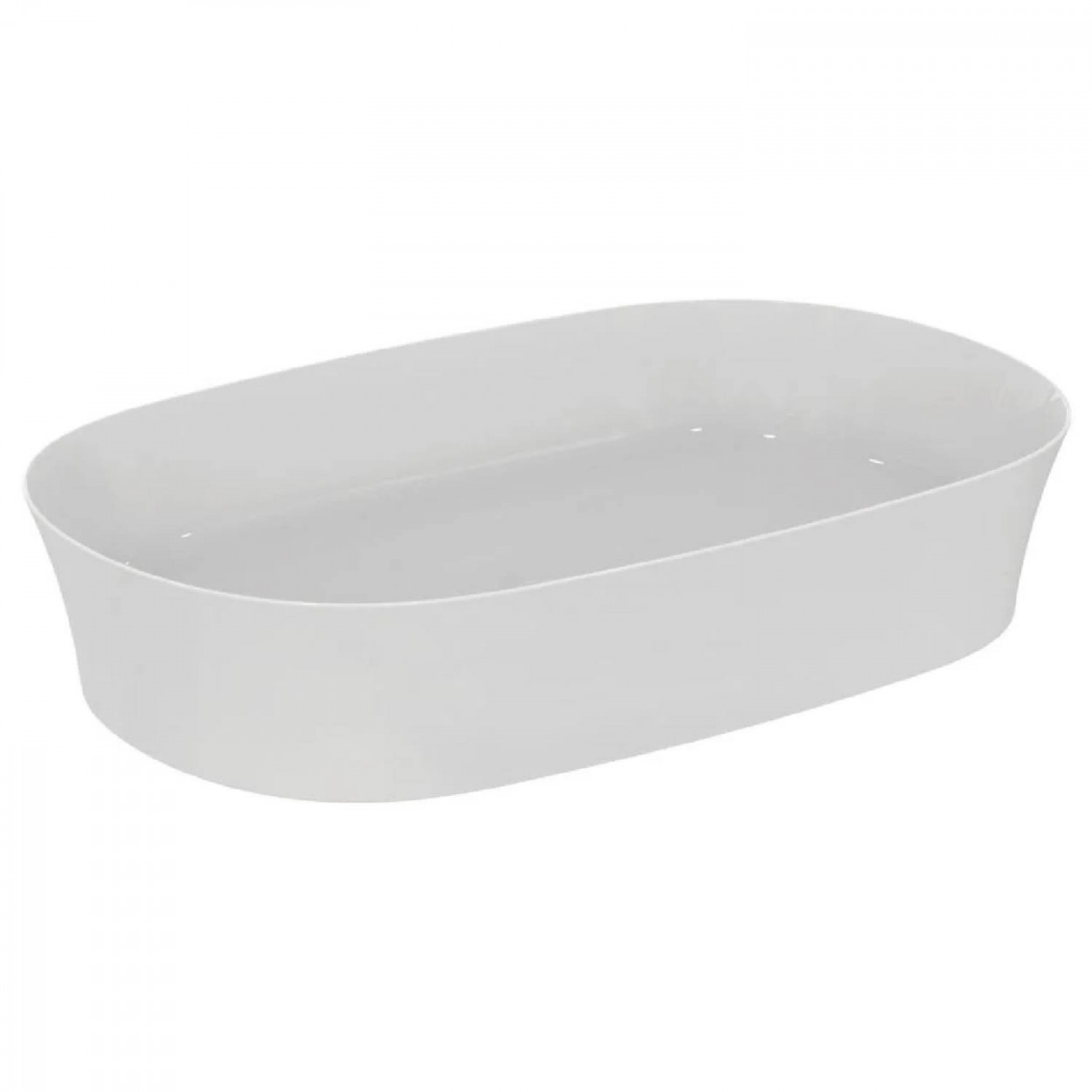 Lavabo ultrasottile ovale 60x38 cm da appoggio senza troppopieno Ipaly