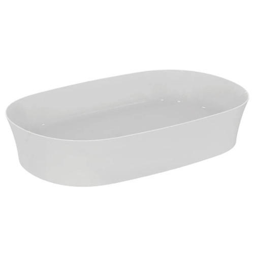 Lavabo ultrasottile ovale 60x38 cm Ipalyss bianco lucido – Ideal Stand