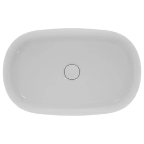 Lavabo ultrasottile ovale 60x38 cm Ipalyss bianco lucido – Ideal Stand