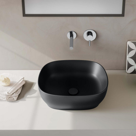 Lavabo catino Outline Square nero opaco Vitra