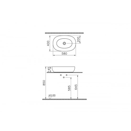 Lavabo catino ovale Outline bianco Vitra