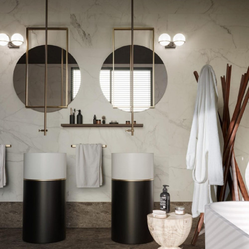 Allmarble Wall Golden White Satin 40x120 cm - Piastrelle Marazzi di Al