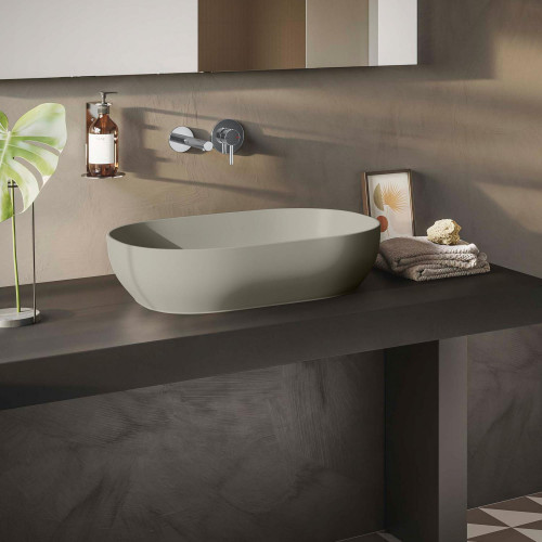 Lavabo da appoggio 58xh14,5x40 cm ovale Outline beige opaco - Vitra