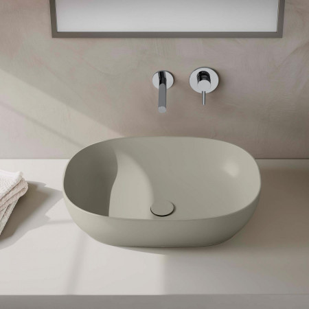 Lavabo catino ovale Outline beige opaco Vitra