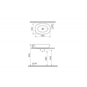 Lavabo catino ovale Outline grigio pietra opaco Vitra 2