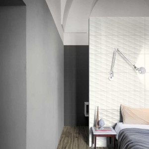 Eclettica White Struttura Diamond 3D Rettificato 40x120 cm - Piastrell 2