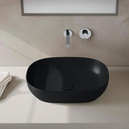 Lavabo catino ovale Outline nero opaco Vitra