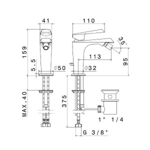 Miscelatore per bidet con scarico Nio cromo - Newform | Meglioalge 2
