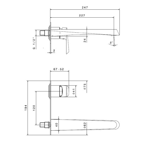 Gruppo Miscelatore Lavabo a Parete con Piastra - Newform | Meglioalge