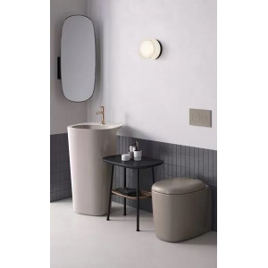 Vaso WC a pavimento filomuro Plural Rim-Ex 55 cm beige opaco Vitra 2