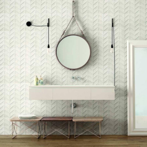 Dover White Strutturato Spike 30x90 cm - Marazzi | Stile Moderno e Ele