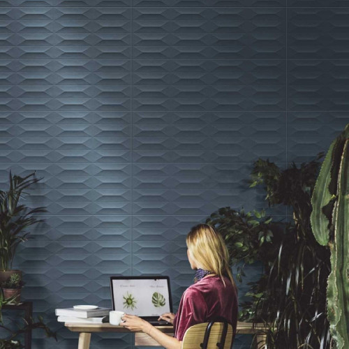 Colorplay Blue Cabochon 3D Rettificato 30x90 cm - Piastrelle Marazzi