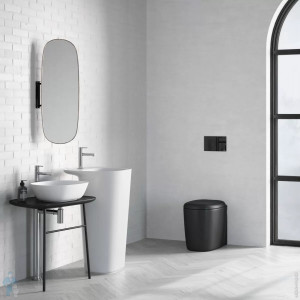Vaso WC a pavimento filomuro Plural Rim-Ex 55 cm nero opaco Vitra 2