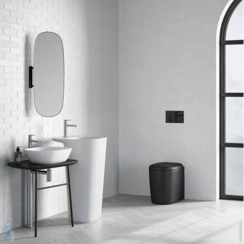 Vaso WC a pavimento filomuro Plural Rim-Ex 55 cm nero opaco Vitra