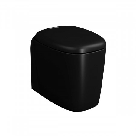 Vaso WC a pavimento filomuro Plural Rim-Ex 55 cm nero opaco Vitra