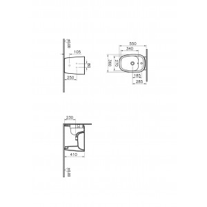 Bidet a terra filomuro Plural bianco lucido - Vitra 2