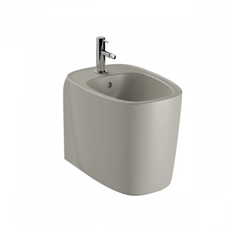 Bidet a terra filo muro 55 cm Plural beige opaco - Vitra