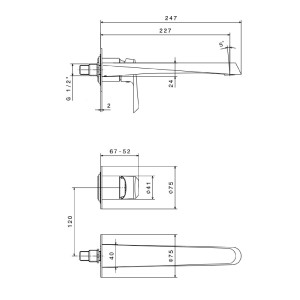 Gruppo miscelatore lavabo a parete senza scarico Nio cromo Newform 2
