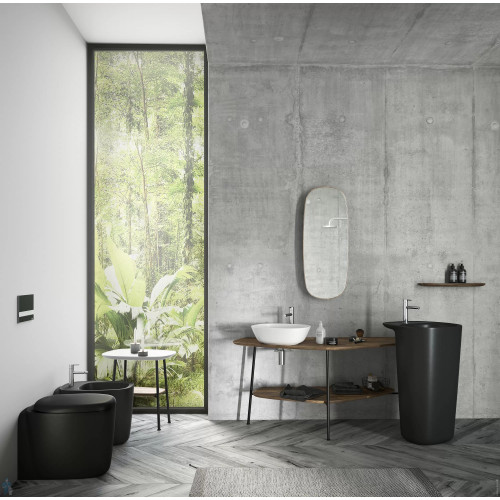 Bidet a terra filo muro 55 cm Plural nero opaco - Vitra