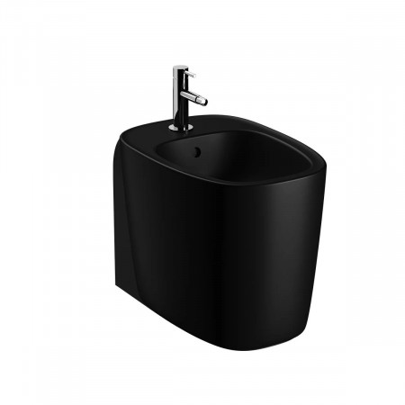 Bidet a pavimento filo muro 55 cm Plural nero opaco Vitra