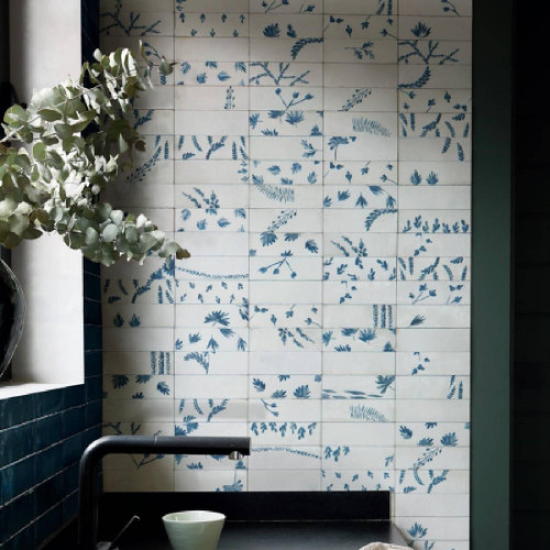 Crogiolo Rice Bianco Decoro Leaf Lux 5x15 cm - Piastrelle Marazzi