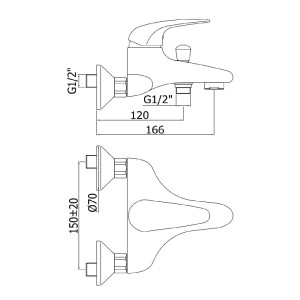 Miscelatore vasca con doccetta Duemila cromo - Paffoni 2