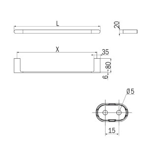 Porta salviette 64 cm Mito cromo - Inda 2