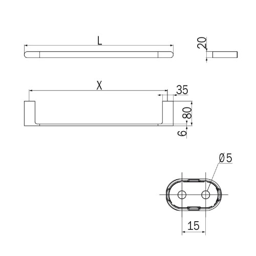 Porta salviette 64 cm Mito cromo - Inda