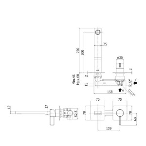 Miscelatore per lavabo ad incasso a 2 fori Rock cromato - Paffoni 2
