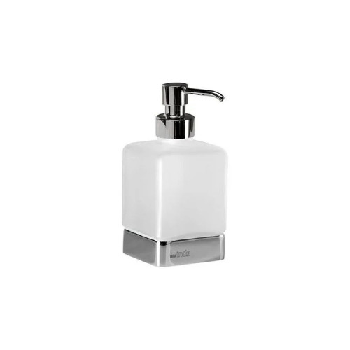 Dispenser sapone da appoggio con contenitore in vetro satinato ed erog