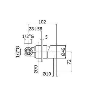 Miscelatore a incasso doccia senza deviatore Steel acciaio inox - Paff 2