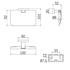 Porta rotolo con coperchio Lea cromo - Inda 2