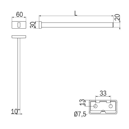Porta salviette 45 cm Lea cromo - Inda