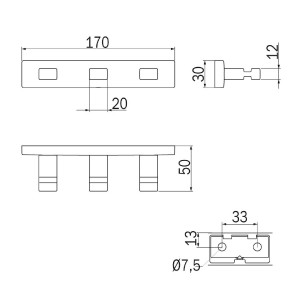 Appendino triplo Lea cromo - Inda 2