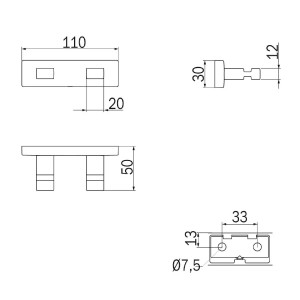 Appendino doppio Lea cromo - Inda 2