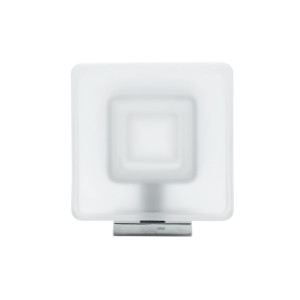 Porta sapone con bacinella in vetro satinato Lea cromo - Inda 2