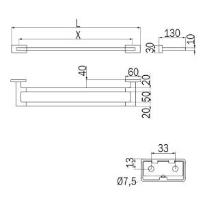 Porta salviette doppio Lea cromo - Inda 2