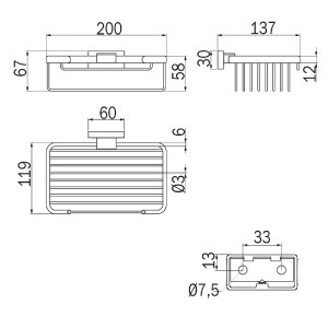 Cestino portaoggetti 20x14 cm Lea cromo - Inda 2