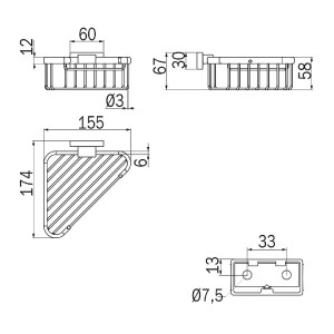 Cestino portaoggetti angolare Lea nickel spazzolato - Inda 2