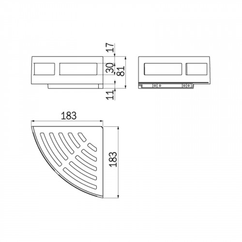 Cestino portaoggetti angolare 18 cm cromo lucido - Inda