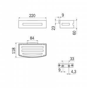 Cestino portaoggetti sganciabile 22 cm acciaio lucido - Inda 2