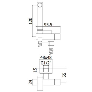 Doccetta igienica set idroscopino Tweet Square con rubinetto cromo - P 2
