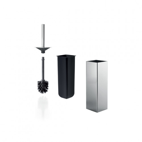 Portascopino da parete/da appoggio My Way in ottone cromato/nero - Ind