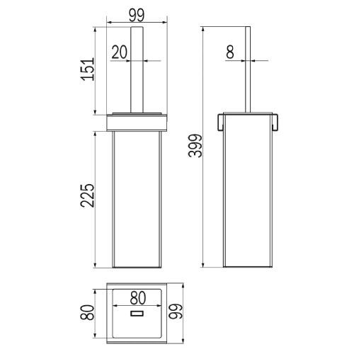 Portascopino Indissima inox spazzolato - Inda