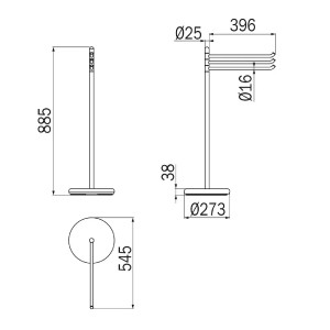 Piantana con 3 porta salviette Colorella cromo – Inda 2