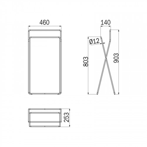 Piantana con 2 porta salviette nero opaco - Inda