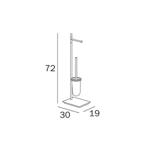 Piantana con porta rotolo e porta scopino New Europe cromo - Inda 2