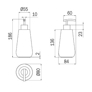 Dispenser sapone da appoggio Hotellerie inox spazzolato - Inda 2