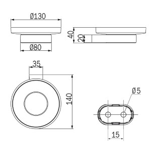 Porta sapone a parete con bacinella in vetro satinato Mito cromo - Ind 2