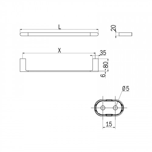 Porta salviette Mito 34 cm cromo lucido - Inda
